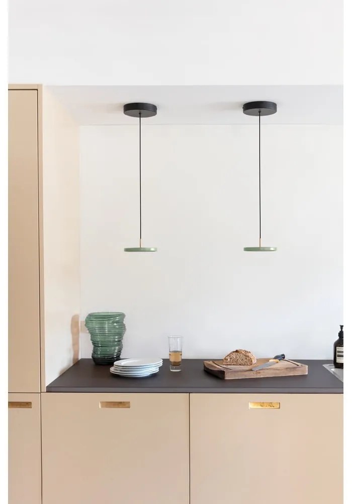 Jasnozielona lampa wisząca LED z metalowym kloszem ø 15 cm Asteria Micro – UMAGE