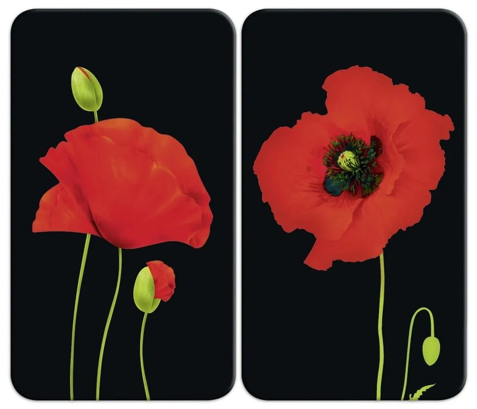 Szklane płyty ochronne na kuchenkę zestaw 2 szt. 52x30 cm Poppy – Maximex