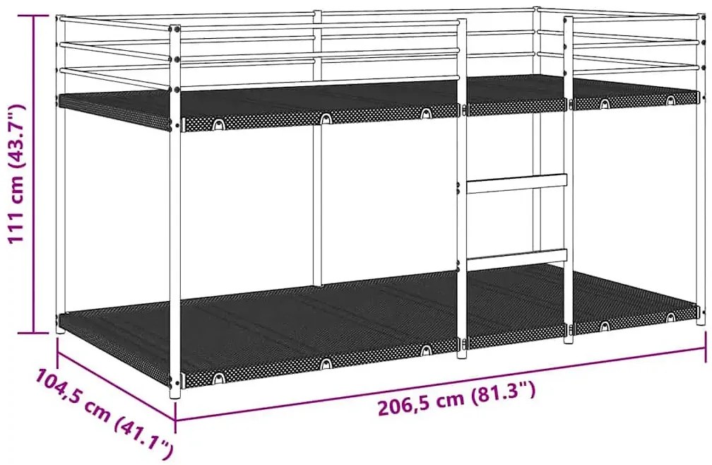 Białe łóżko piętrowe metalowe 100 x 200 cm N0-H35