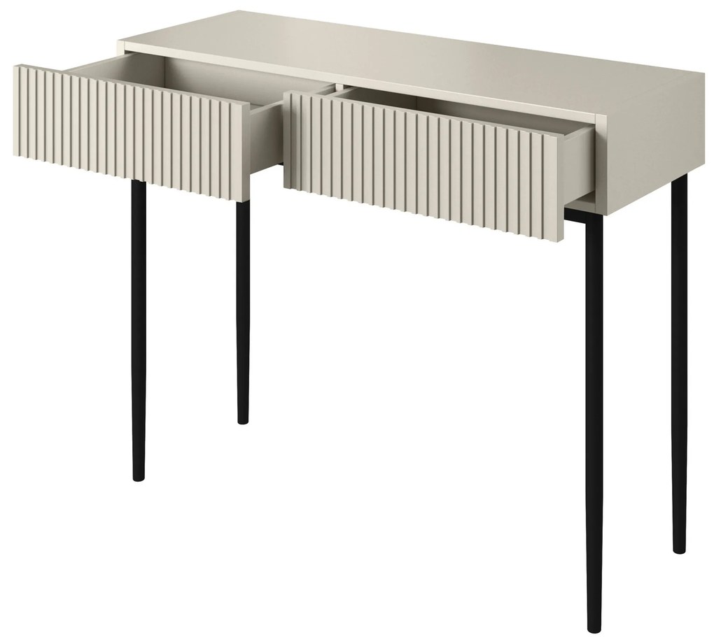 Toaletka Nicole 100 cm z szufladami - kaszmir / czarne nóżki