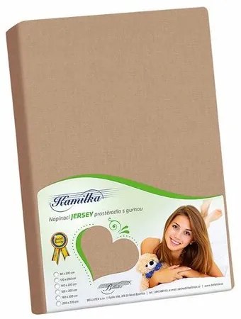 Bellatex Prześcieradło jersey Kamilka kawowy, 120 x 200 cm
