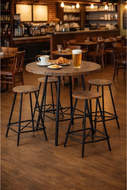 Zestaw jadalniany/barowy WELLINGTON ROUND, średnica stołu 90 cm + 4 krzesła