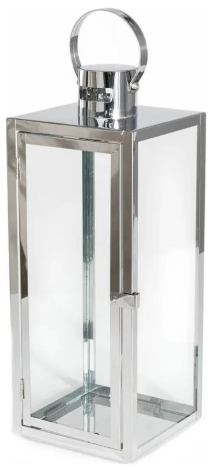 Dekoracyjna latarnia 49 cm, chrom błyszczący