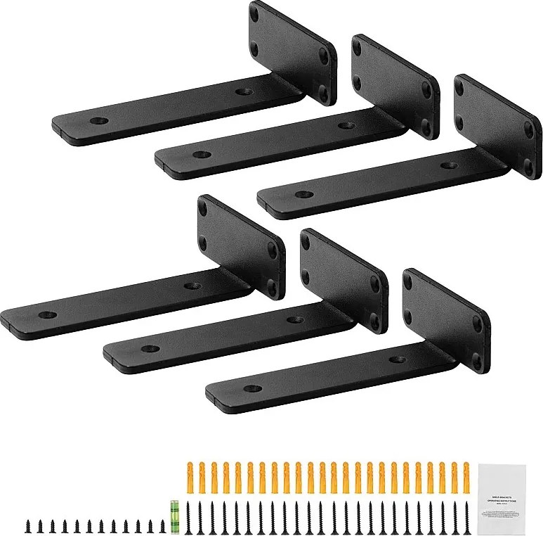 Wytrzymały Uchwyt Półki Pływającej SucceBuy 20,3 Cm Dł. x 10,1 Cm Szer. x 4 Cm Wys. 6 Szt.