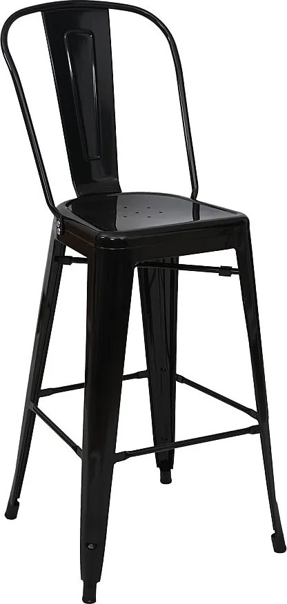 Metalowy stołek barowy MCW-A73,  czarny