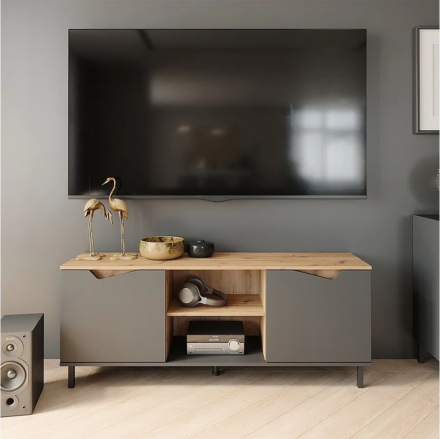 Lowboard antracyt/artisan 150x38x60 marelle