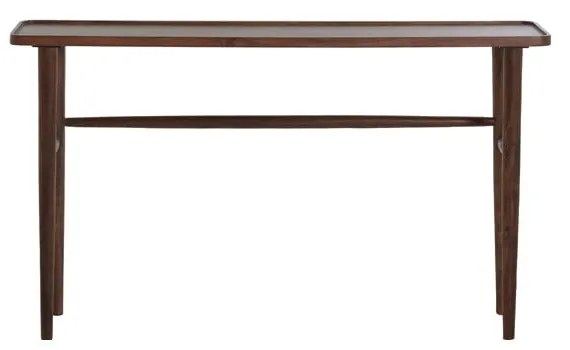 Brązowa konsola z litego drewna akacjowego 30x140 cm Qiano – Light &amp; Living