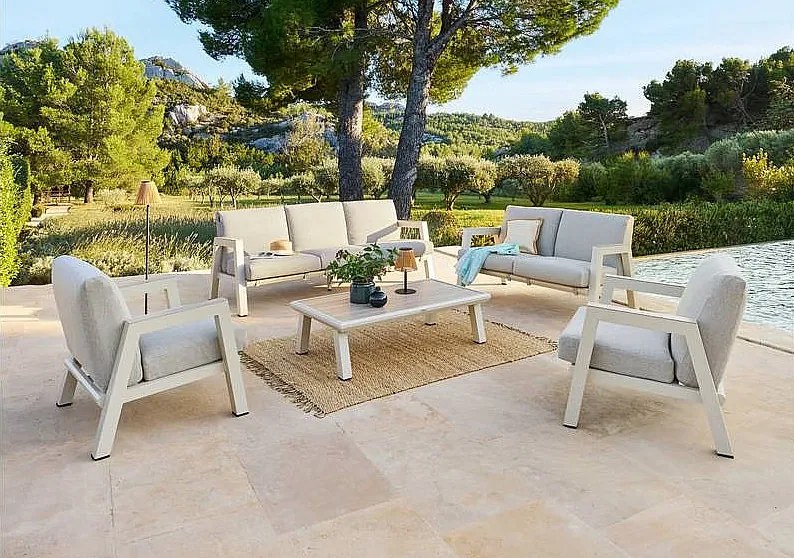 Zestaw aluminiowy HELIOS dla 7 osób (kość słoniowa)