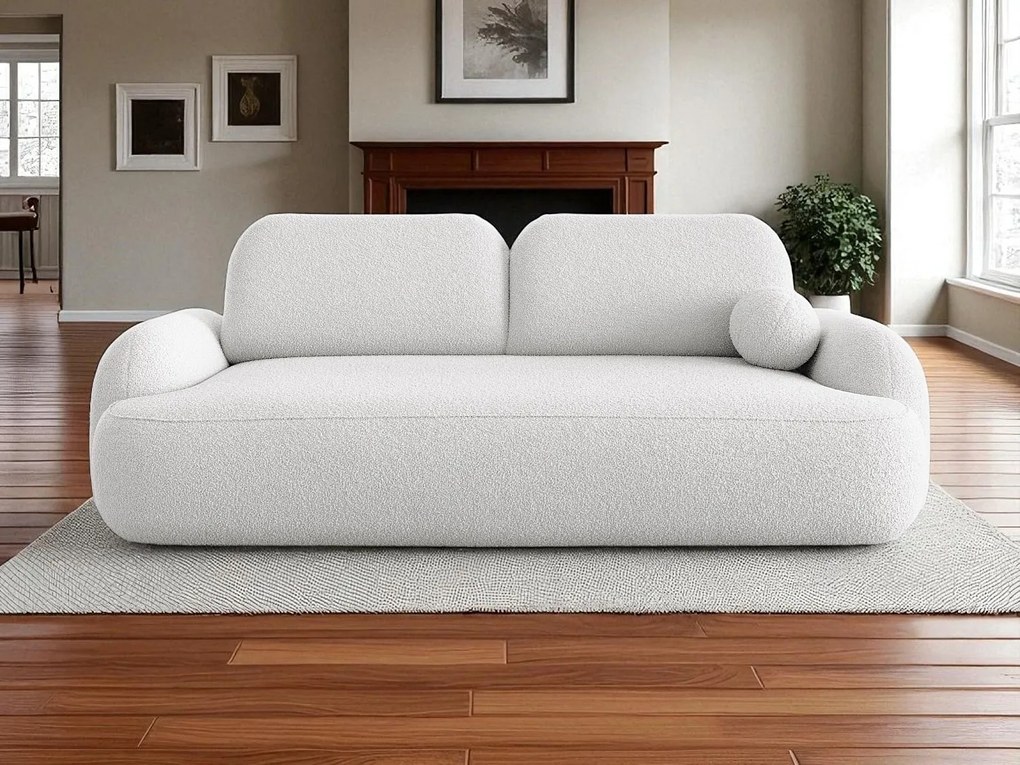 BEDANTE SOFA MOLLY z funkcją spania TERRA FROTTE 00 Biały z pojemnikiem na pościel, sofa do salonu, kanapa, sofa rozkładana, sofa z pojemnikiem, wersalka
