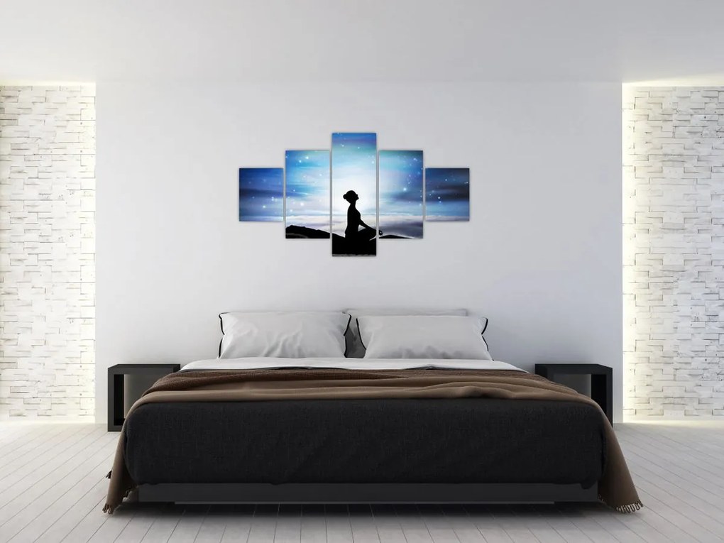 Obraz medytującej kobiety (125x70 cm)