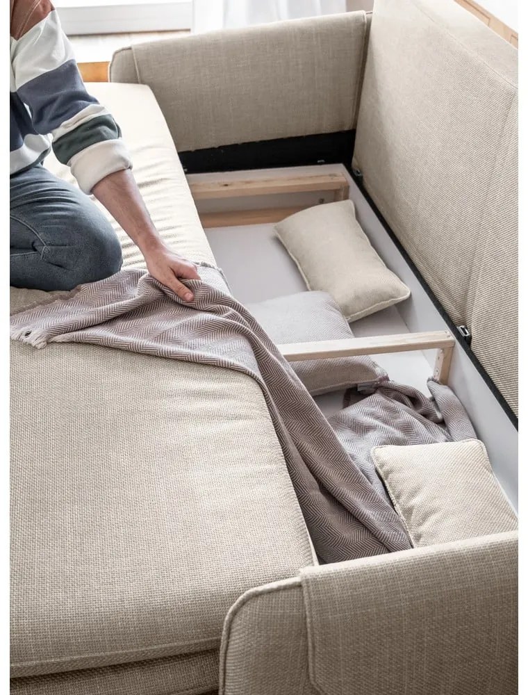 Beżowa rozkładana sofa 207 cm Simon – Miuform