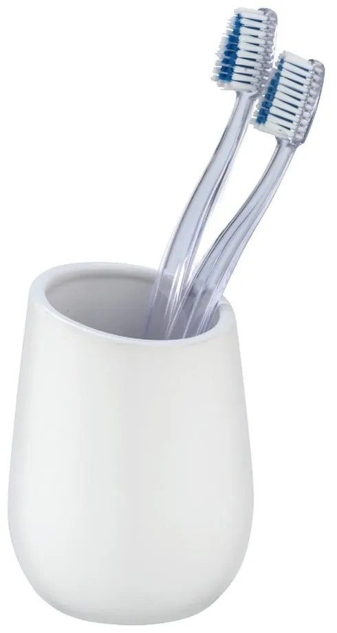 Biały ceramiczny kubek na szczoteczki Wenko Badi