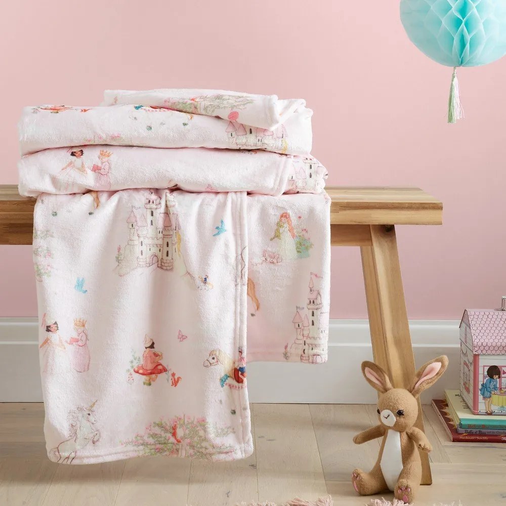 Różowy koc dziecięcy z mikropluszu 150x200 cm Fairytale – Belle & Boo