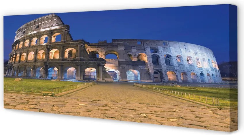 Obraz drukowany na płótnie Koloseum w Blasku Zachodzącego Słońca