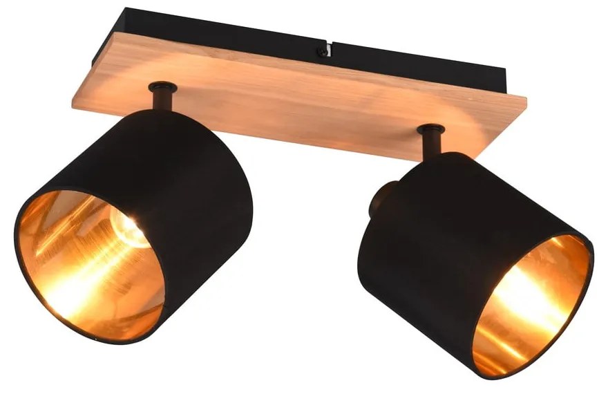 Czarno-naturalna lampa punktowa ø 12 cm Tommy – Reality