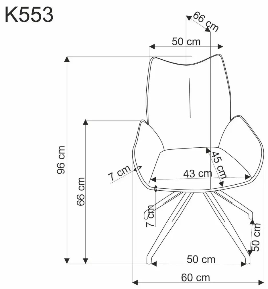 Krzesło tapicerowane K553 szare obracane HALMAR