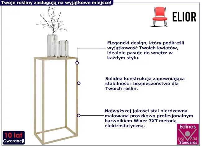 Złoty stojak na kwiaty w stylu glamour Area 5X