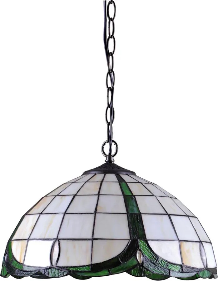 Witrażowa lampa wisząca w stylu retro - S952-Lisano