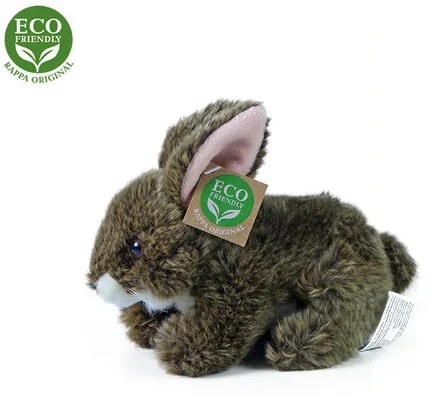 Rappa Pluszowy leżący królik brązowy, 17 cm