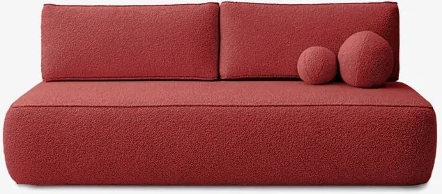Sofa z Funkcją Spania ARVETO Bordo Boucle Nowoczesna