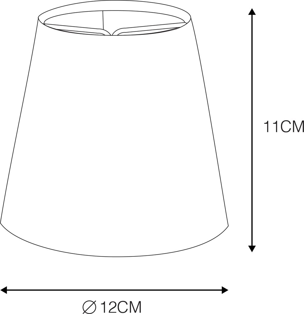 Biały abażur do zaciskania z lnu 12 cm okrągły