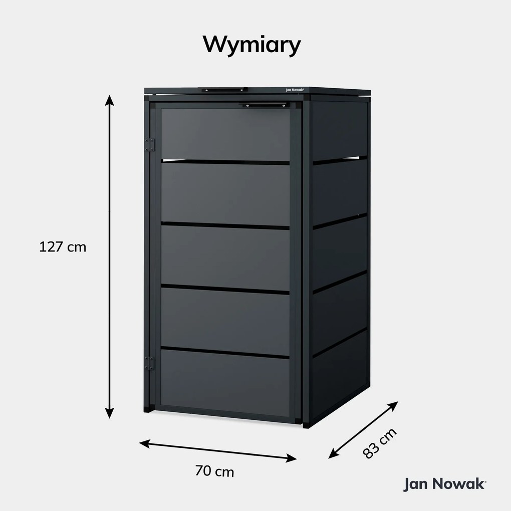 Zabudowa śmietnikowa 240L jednokomorowa, antracyt