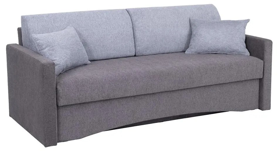 Sofa tapicerowana rozkładana 3-osobowa do codziennego spania z podłokietnikami PAUL, szara