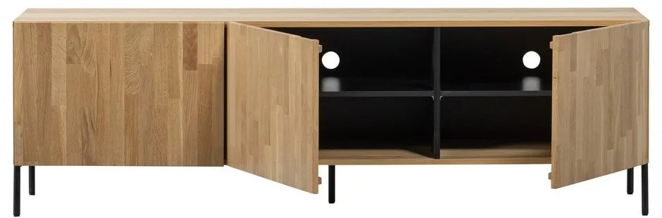 Szafka pod TV z litego drewna dębowego w naturalnym kolorze 180x56x46 cm Bono – WOOOD