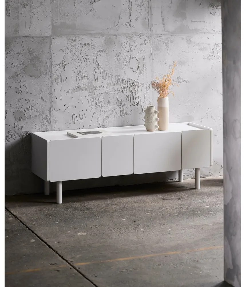 Biała szafka pod TV 160x55x45 cm Bera – Unique Furniture