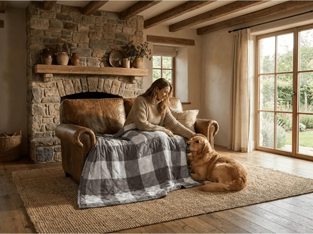 Letnia kołdra CUBE 140x200 cm, szaro-biała