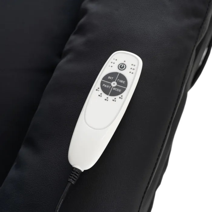 Fotel Masujący BRUCE Rozkładany Czarny Ekoskóra Nowoczesny