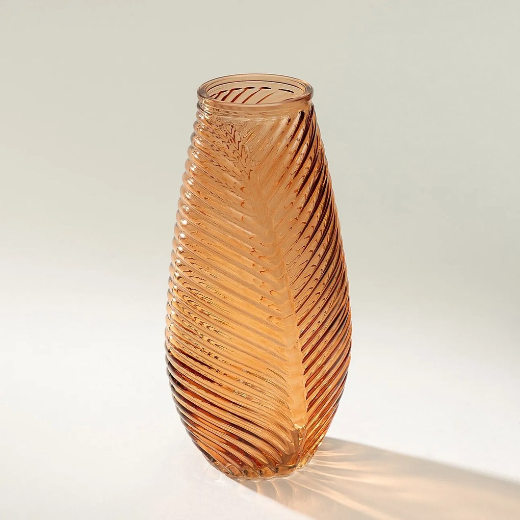 Szklany wazon Leaf I 13x10x29 cm