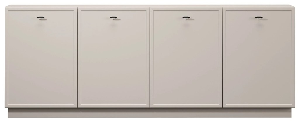 Komoda czterodrzwiowa Lorini 200 cm - kaszmir / czarne uchwyty T-bar