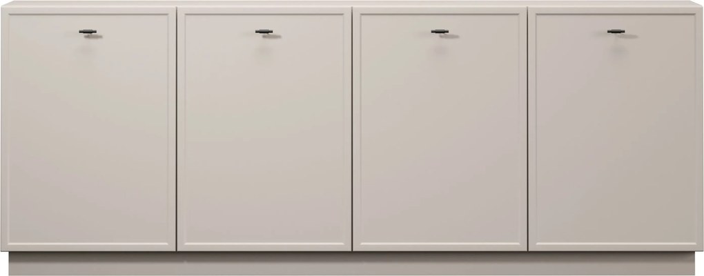 Komoda Lorini 200 cm czterodrzwiowa - kaszmir / czarne uchwyty T-bar