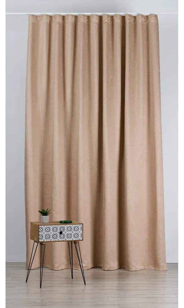 Brązowa zasłona 140x270 cm Cora – Mendola Fabrics