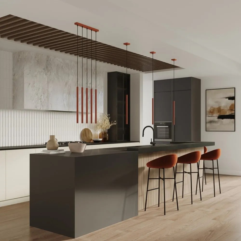 Ceglasta lampa wisząca ø 15 cm Fideus – Sollux