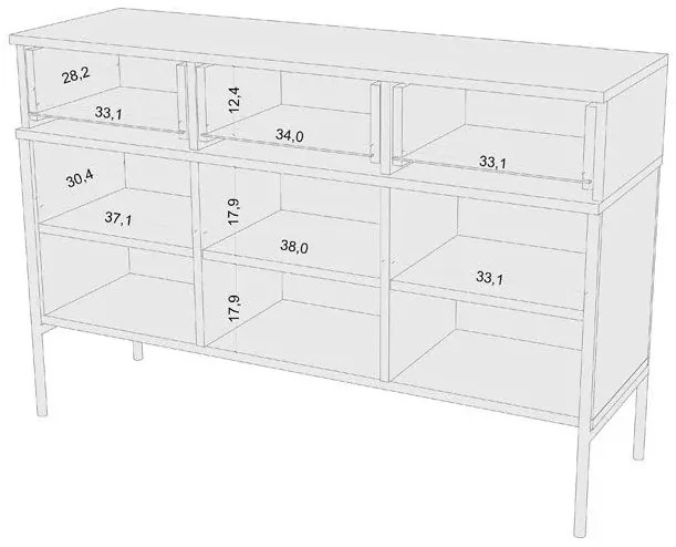 Komoda na nóżkach w stylu glamour T1-B55