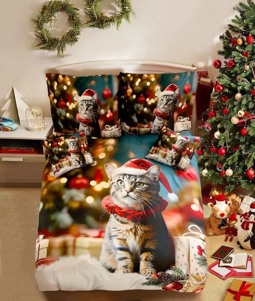 PrzytulneMieszkanie.pl PrzytulneMieszkanie.pl 3D Bawełniana pościel HOLLY PAWS kolorowa + poszewka na poduszkę 40x50 cm gratis Rozmiar pościeli: 70 x 90 cm | 140 x 200 cm