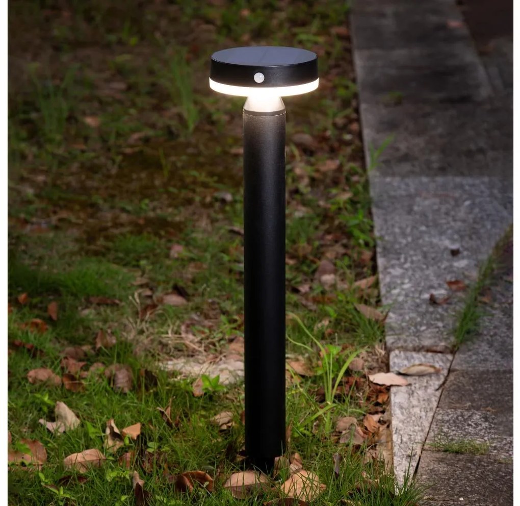 Lampa solarna LED GWINEA LED/4,5W/3,7V 2000 mAh 50 cm IP44 czarna