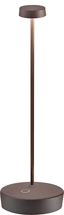 Lampa stołowa LED Zafferano Swap Pro Corten, ładowalna i ściemnialna, 2200-2700-3000K - maksymalna moc 9 godz.