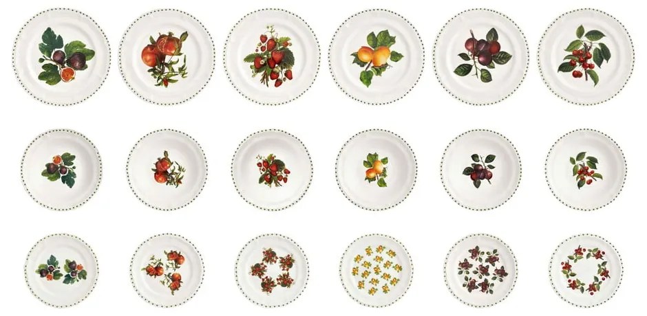 18-częściowy komplet porcelanowych talerzy Brandani Le Primizie