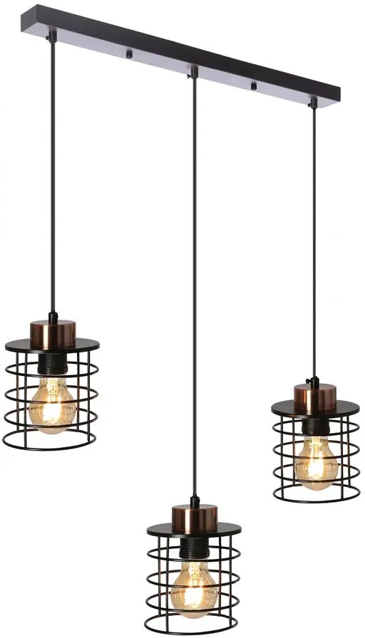 Czarna lampa wisząca w stylu industrialnym - K100 B3-T31