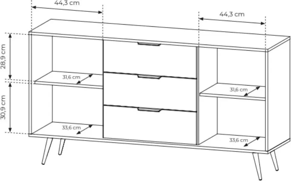 Komoda Dunin 153 cm 2D3S dąb Dunin elegancka nowoczesna komoda z szufladami