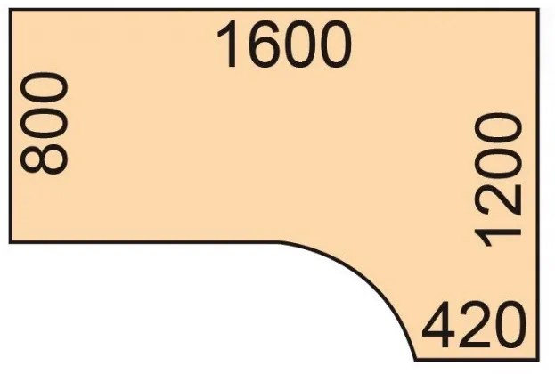 Stół z regulacją wysokości, 2 silniki, 745 - 1215 mm, narożnik L/P, blat 1600 x 1200 mm, podstawa szara, orzech