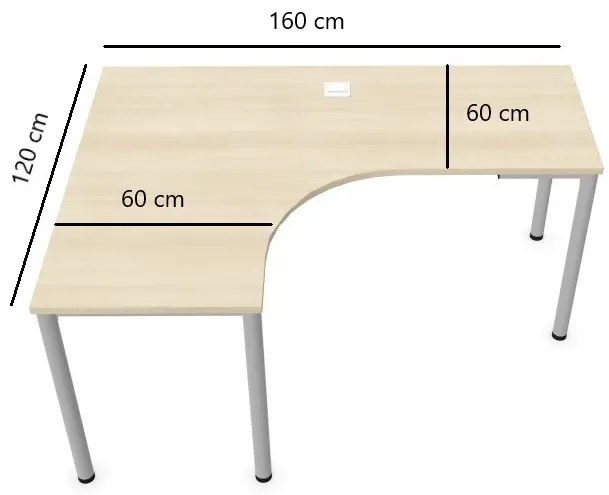 Biurko narożne EASY SPACE I-LEG LS 160x120cm akacjowe NOWY STYL