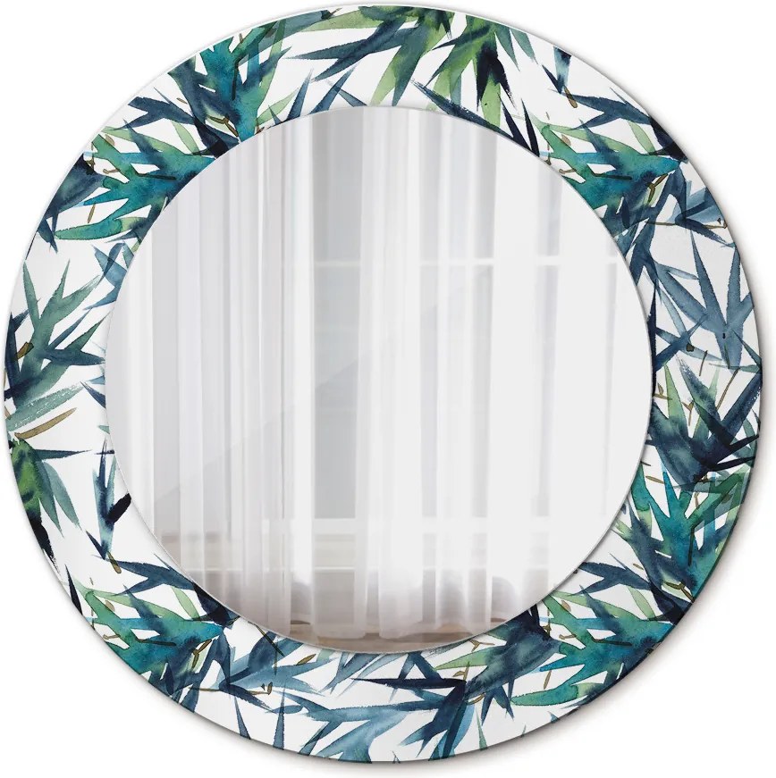 Lustro dekoracyjne okrągłe Niebieskie palmy