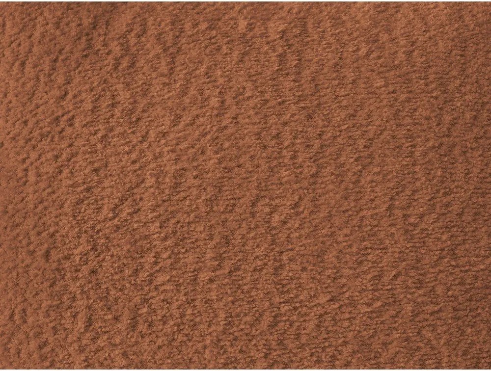 Pomarańczowy rozkładany/ze schowkiem narożnik z materiału bouclé (prawostronny/z szezlongiem) Montaigne – Bobochic Paris