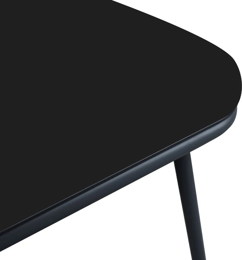 Zestaw mebli ogrodowych antracyt aluminiowa sofa 2 fotele stolik sznurowany