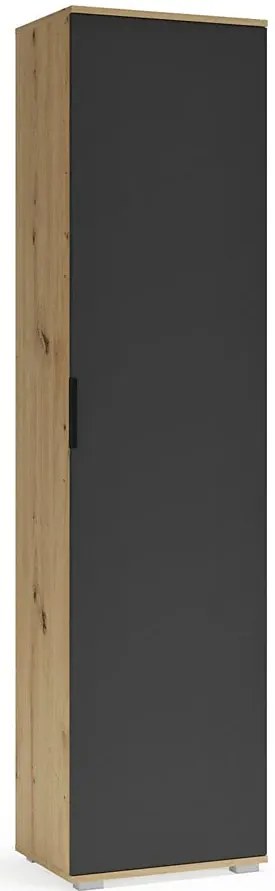 Szafa wąska dąb artisan + antracyt P8-D68