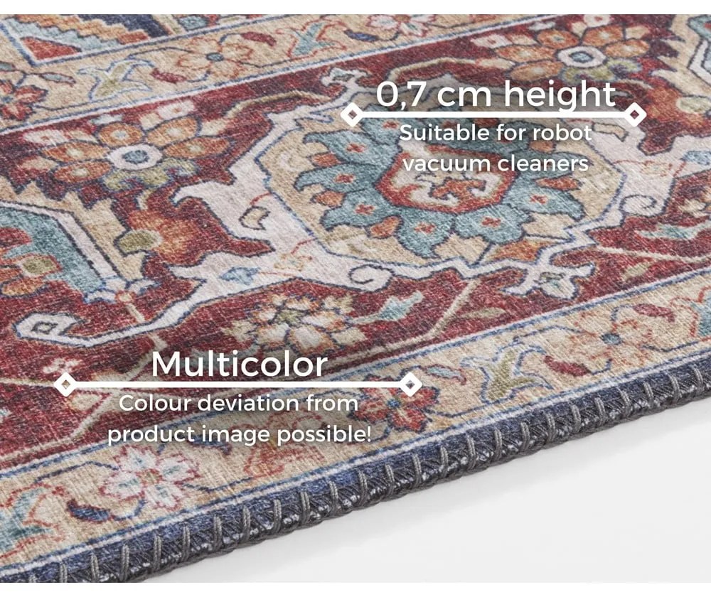 Czerwono-granatowy dywan Nouristan Sylla, 200x290 cm